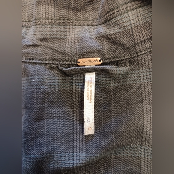 Free People Gray and Black Trench Coat EUC Vintage-Inspired Size 10 - Picture 11 of 12